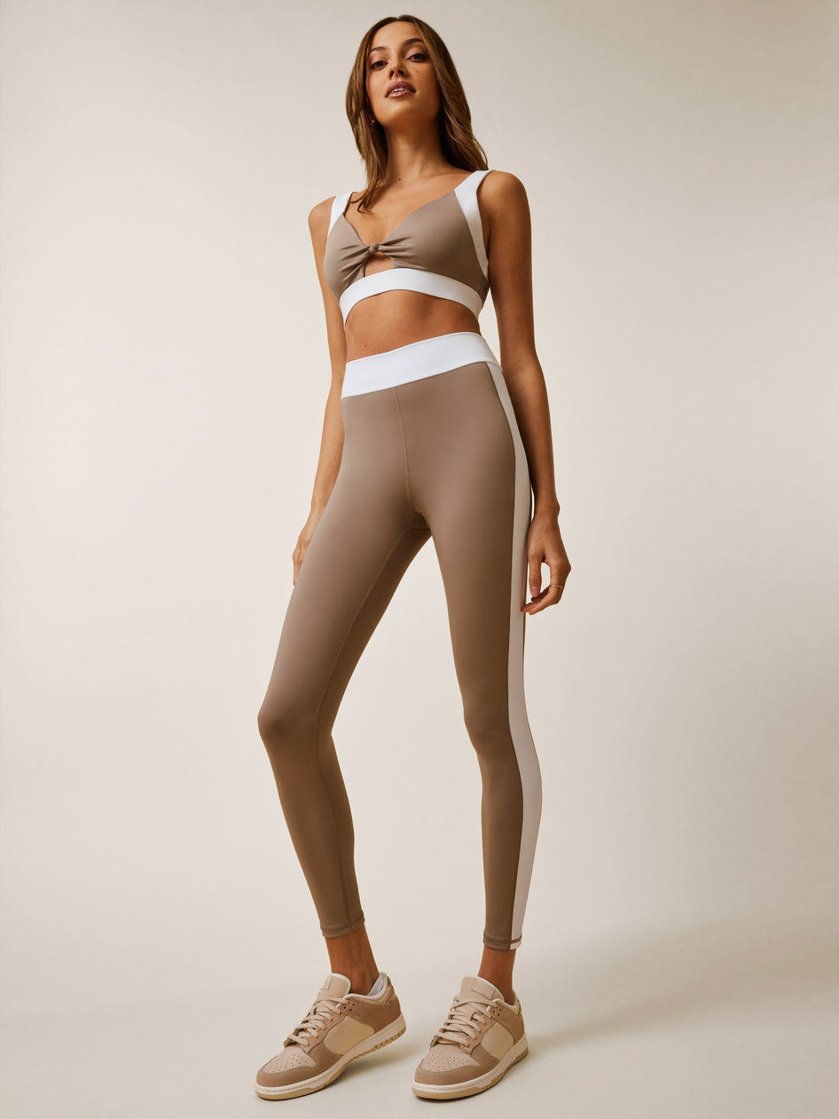 Greyson Clothiers Luna Side Stripe Legging in CLAY
