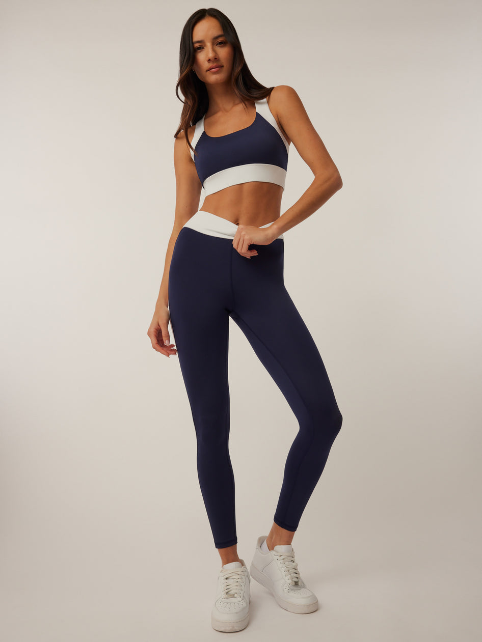 Greyson Clothiers Luna Two Tone Sports Bra in MALTESE BLUE