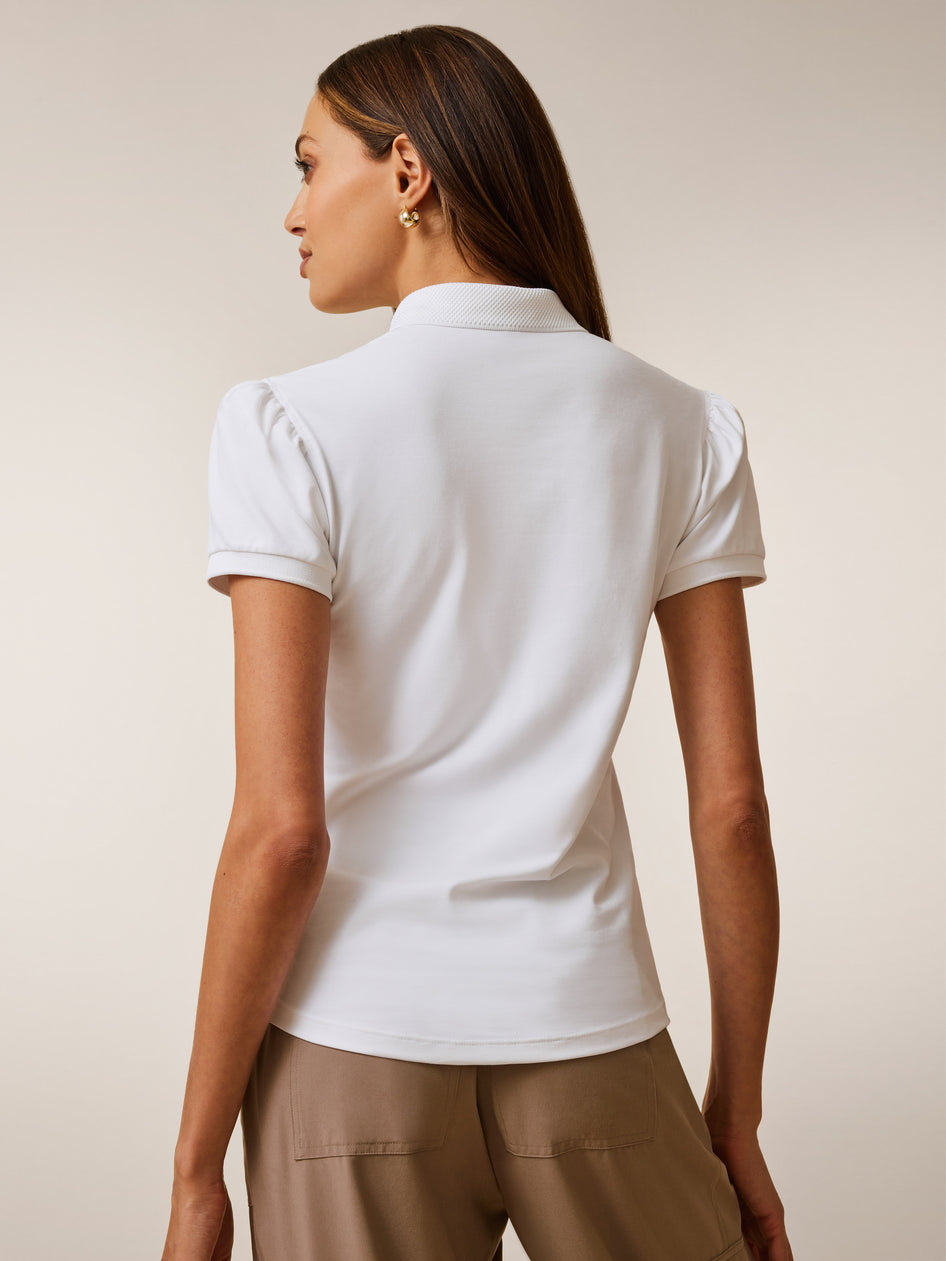 Greyson Clothiers Pique Puff Sleeve Polo in ARCTIC