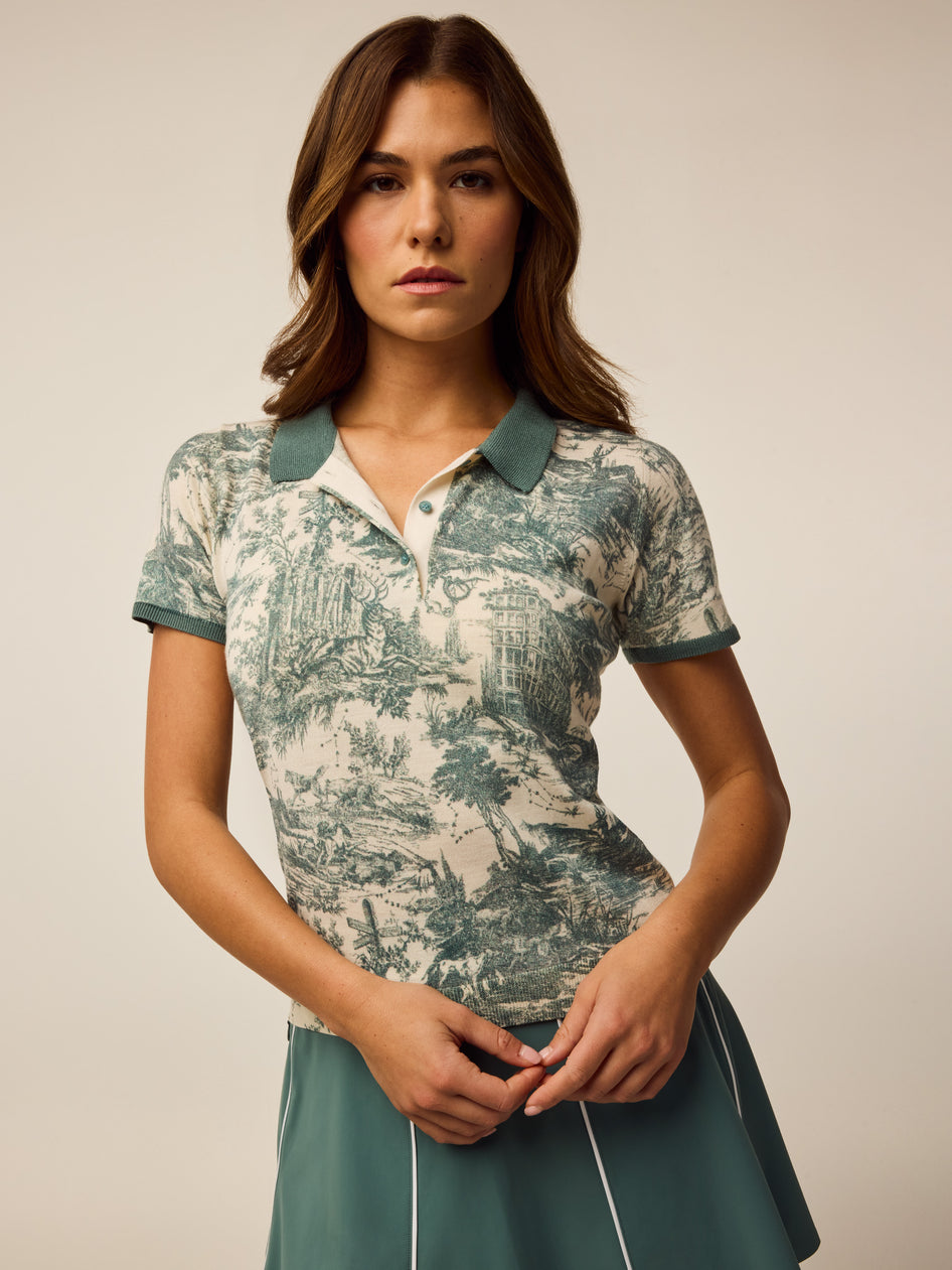 Greyson Clothiers Huntress Toile Leith Merino Short Sleeve Sweater