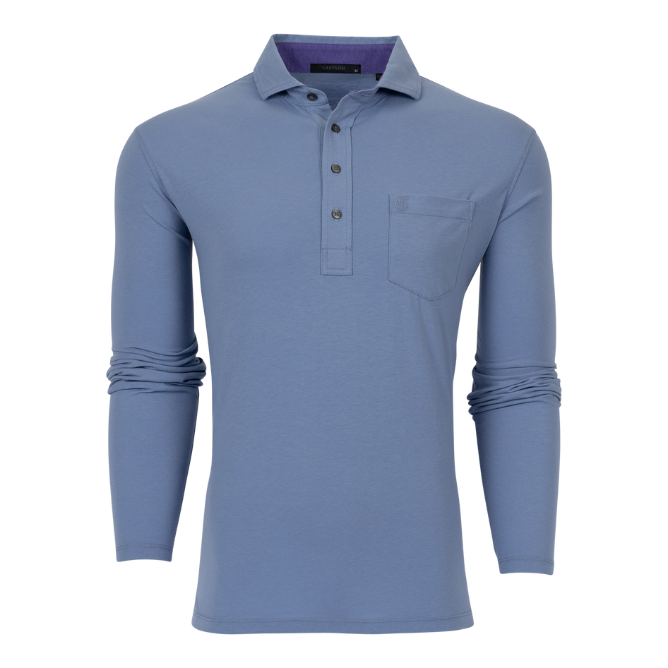 Greyson Clothiers Spirit Long Sleeve Polo in CLOUD