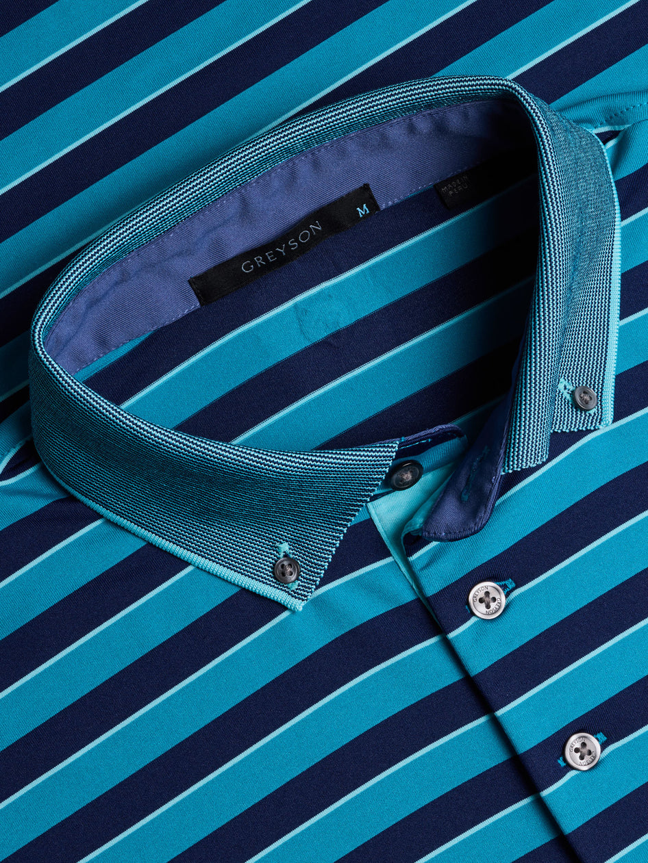 Greyson Clothiers Wolastoq Polo in CYANO/MALTESE BLUE/TORRENT