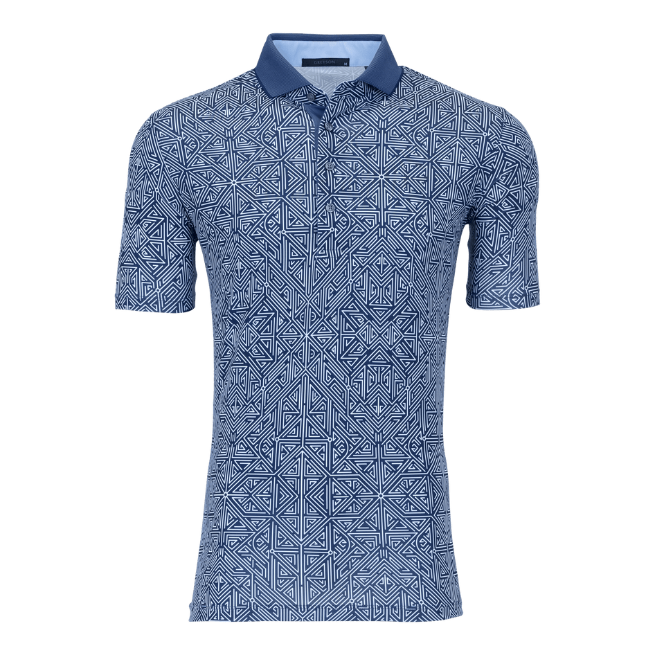 Greyson Clothiers Labyrinth Polo in MALTESE BLUE