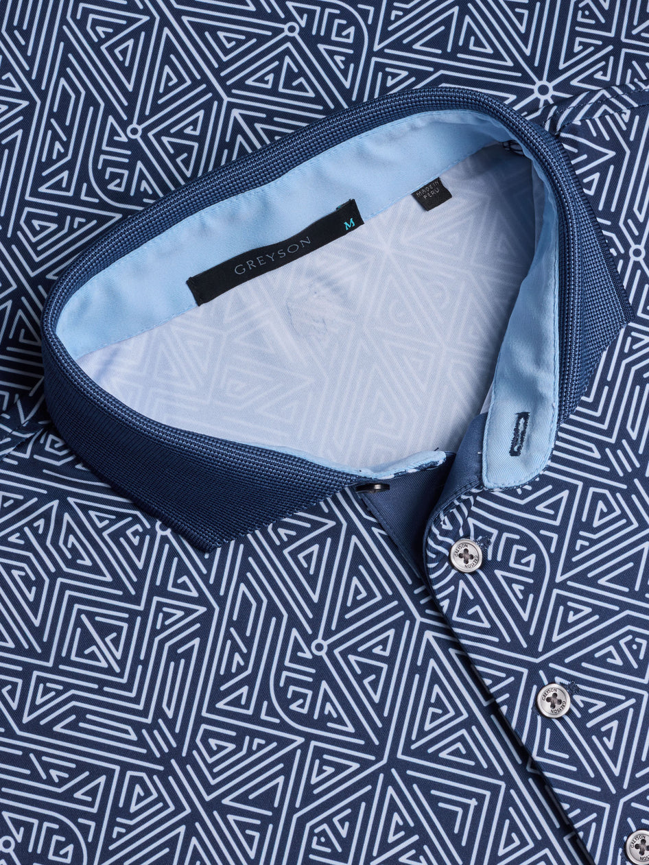 Greyson Clothiers Labyrinth Polo in MALTESE BLUE