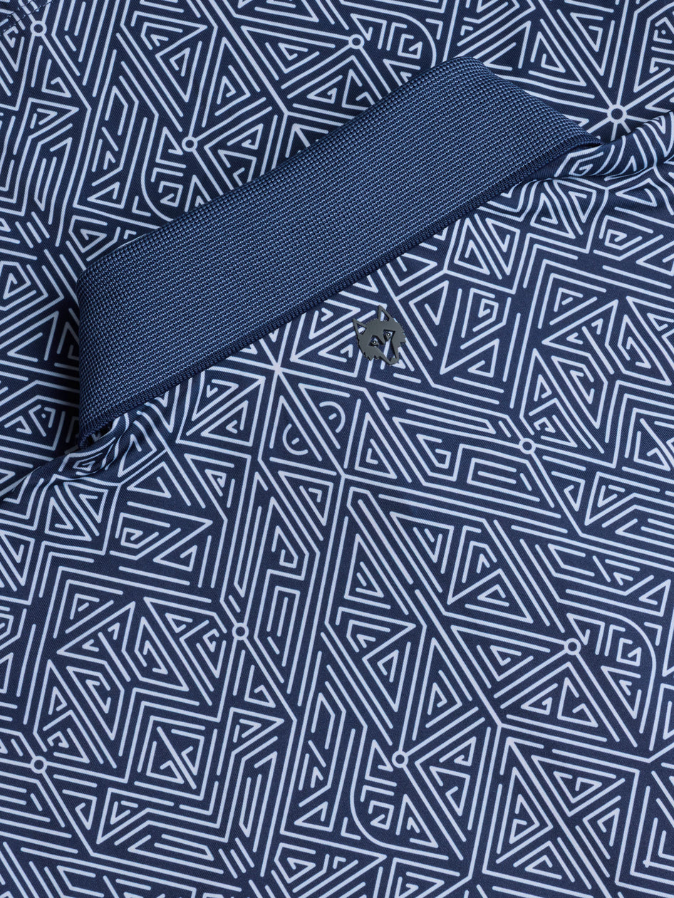 Greyson Clothiers Labyrinth Polo in MALTESE BLUE