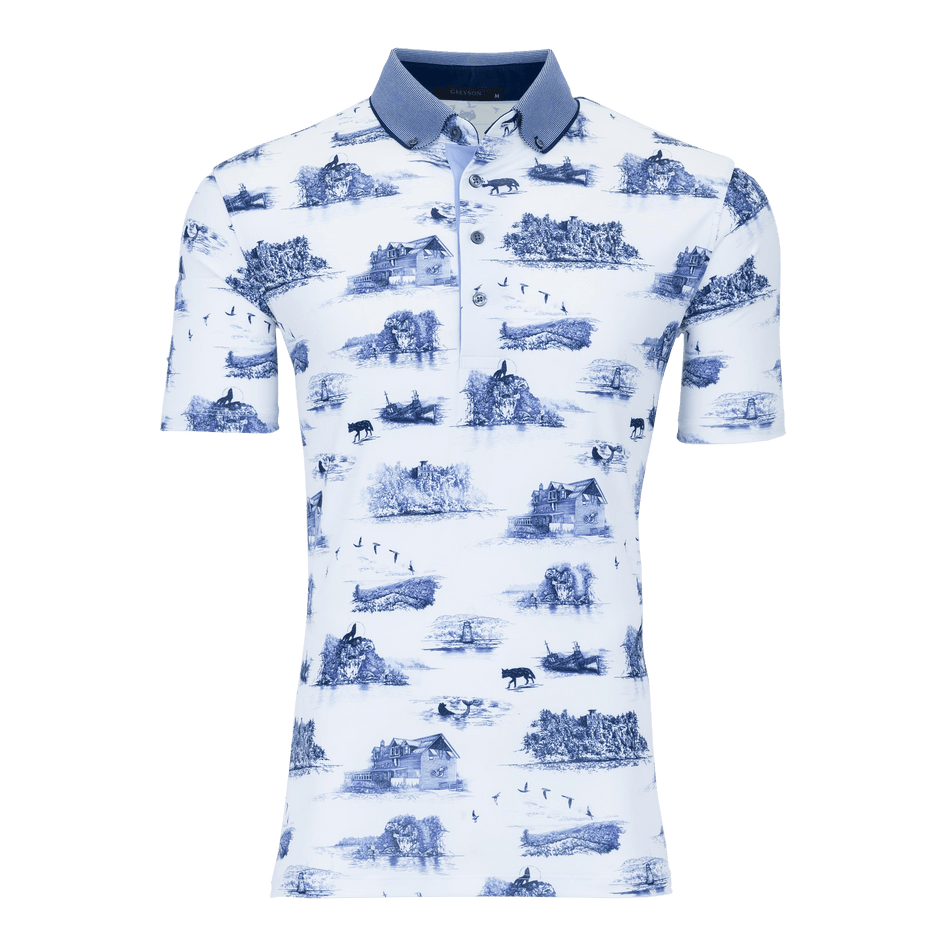 Greyson Clothiers Lake Champlain Toile Polo in ARCTIC