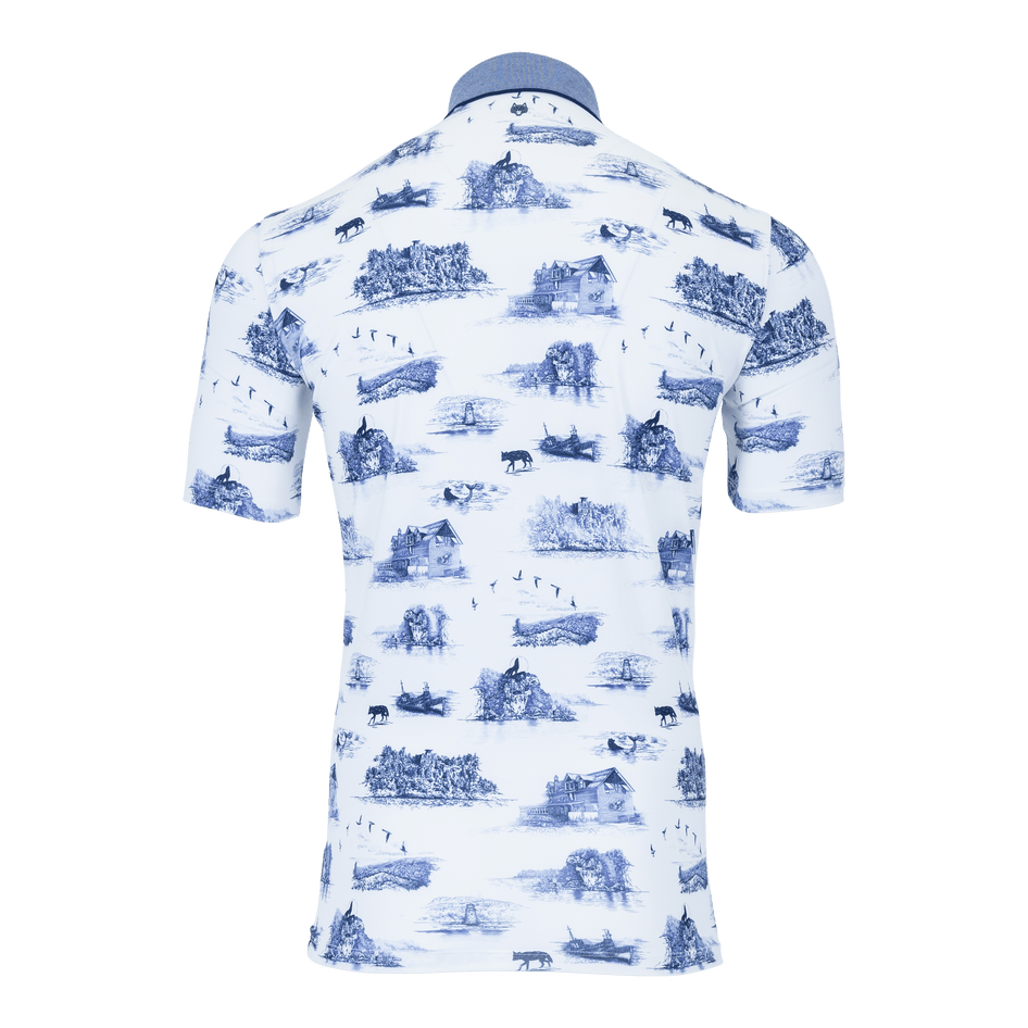 Greyson Clothiers Lake Champlain Toile Polo in ARCTIC