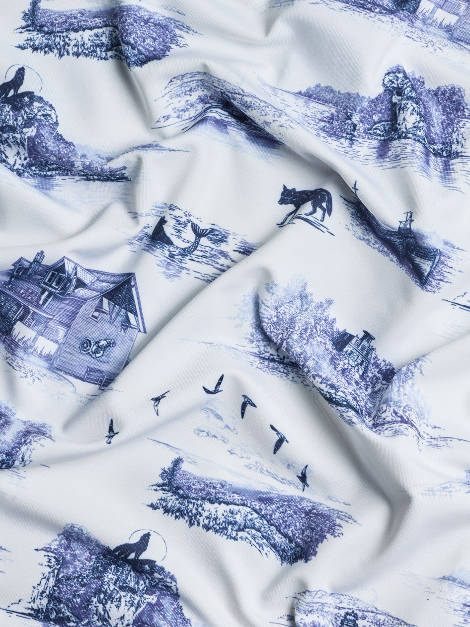 Greyson Clothiers Lake Champlain Toile Polo in ARCTIC