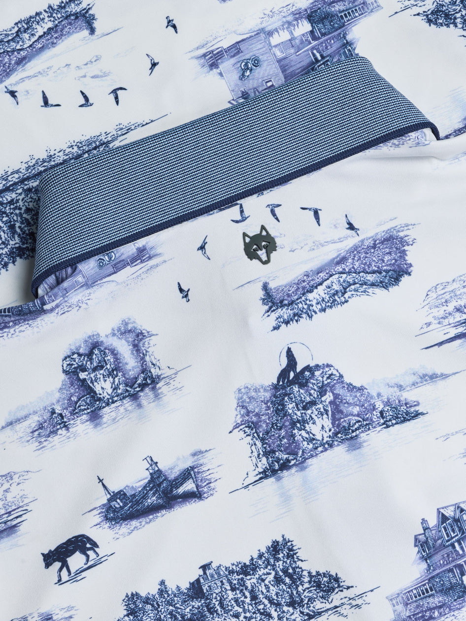 Greyson Clothiers Lake Champlain Toile Polo in ARCTIC