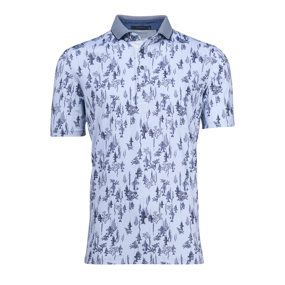 Greyson Clothiers Fishing Line Polo in ASH
