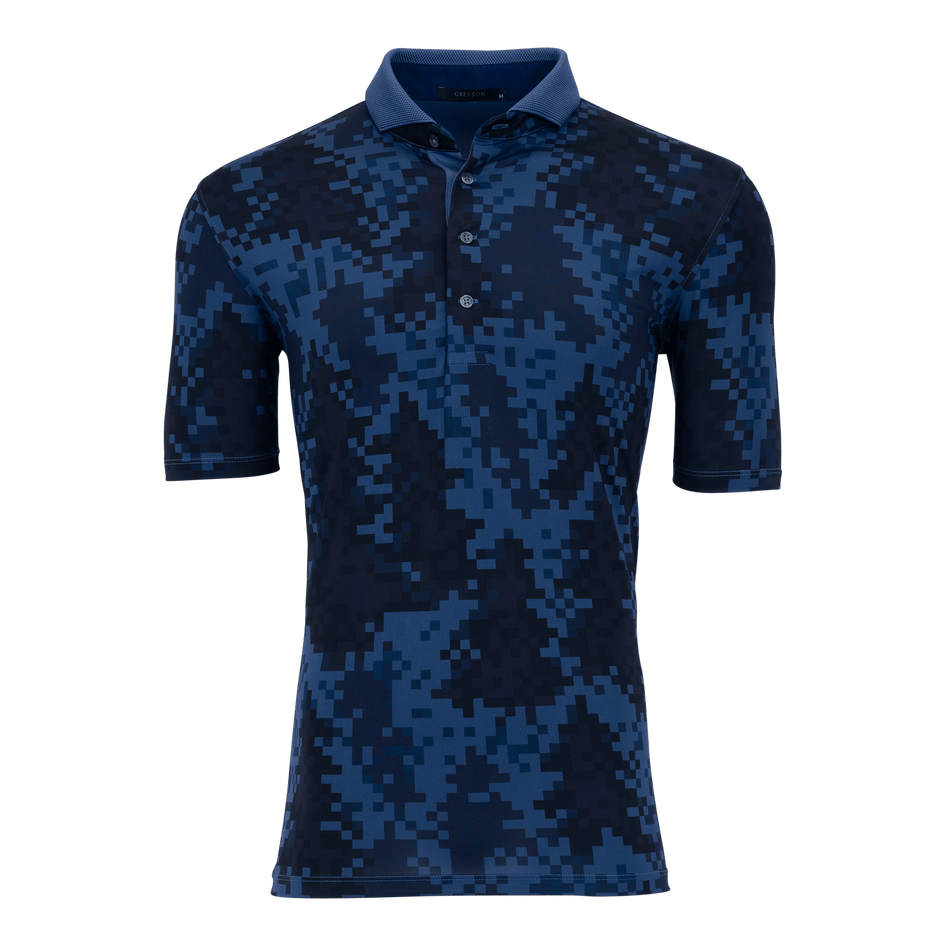 Greyson Clothiers Foggy Forest Polo in MALTESE BLUE