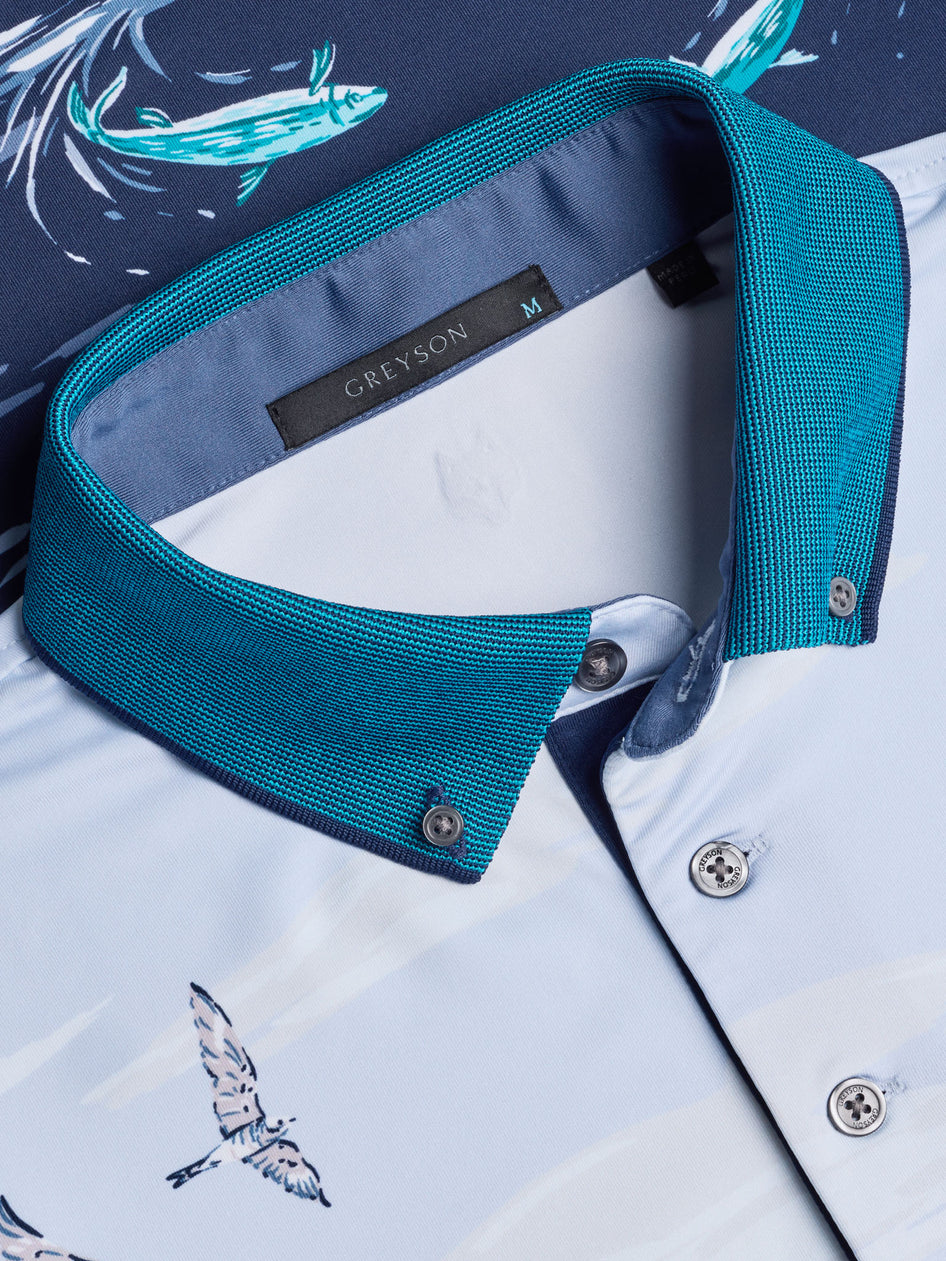 Greyson Clothiers Cloak Island Polo in CYANO