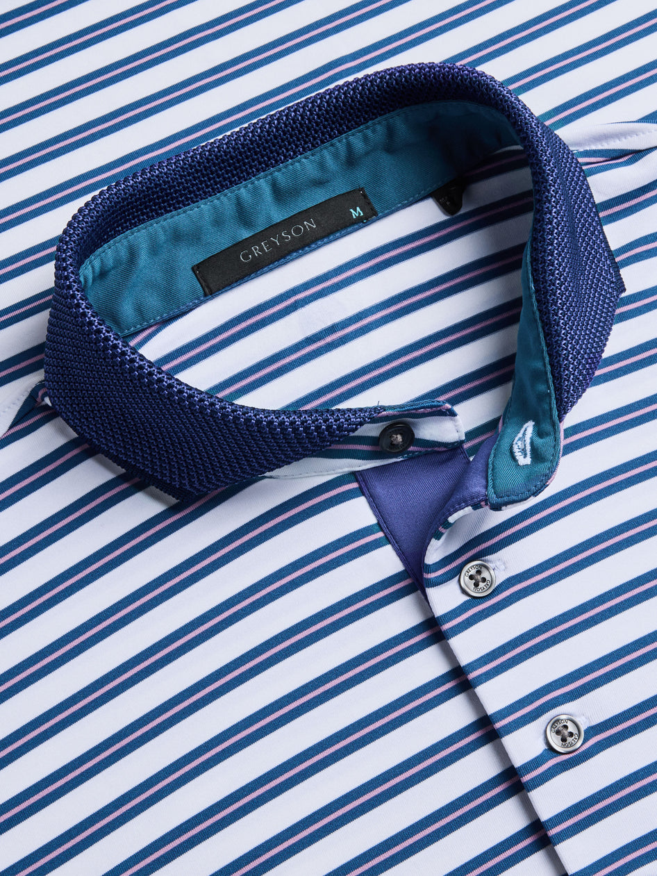 Greyson Clothiers Crax Polo in ARCTIC/FJORD/WILLOWHERB