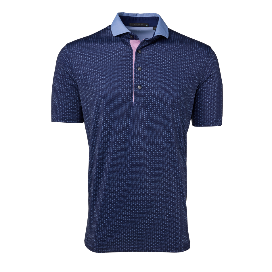 Greyson Clothiers Herringbow Polo in MALTESE BLUE