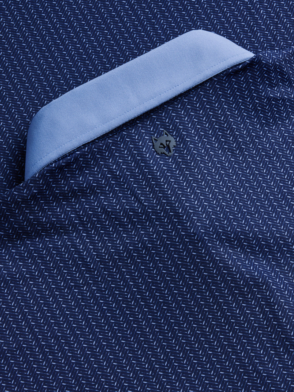 Greyson Clothiers Herringbow Polo in MALTESE BLUE
