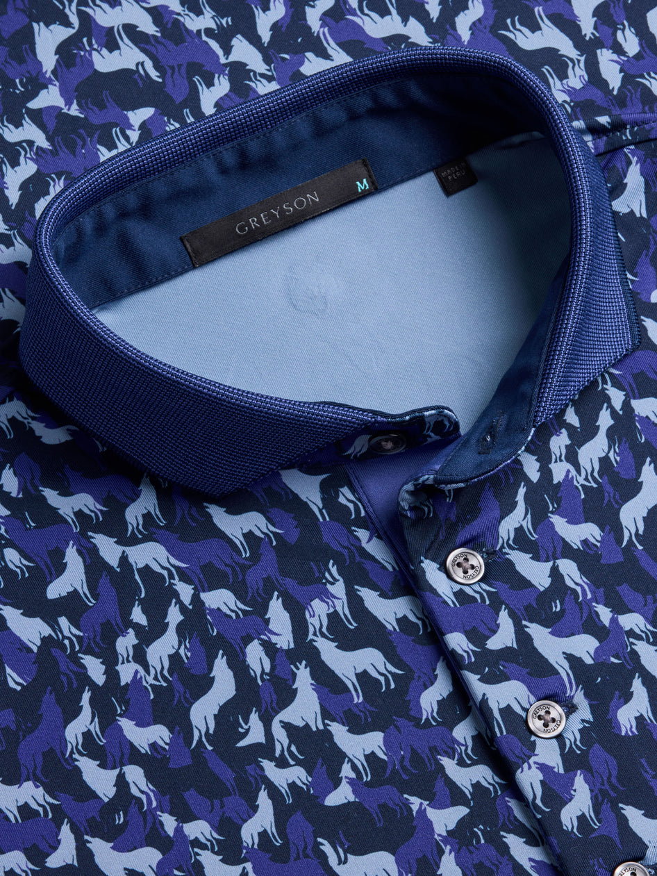 Greyson Clothiers Micro In The Shadows Polo in NIGHT FALL