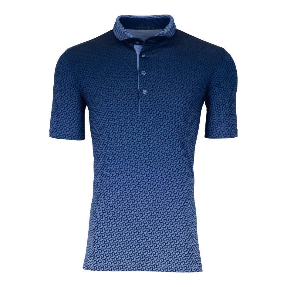 Greyson Clothiers Dances With Wolves Ombre Polo in MALTESE BLUE