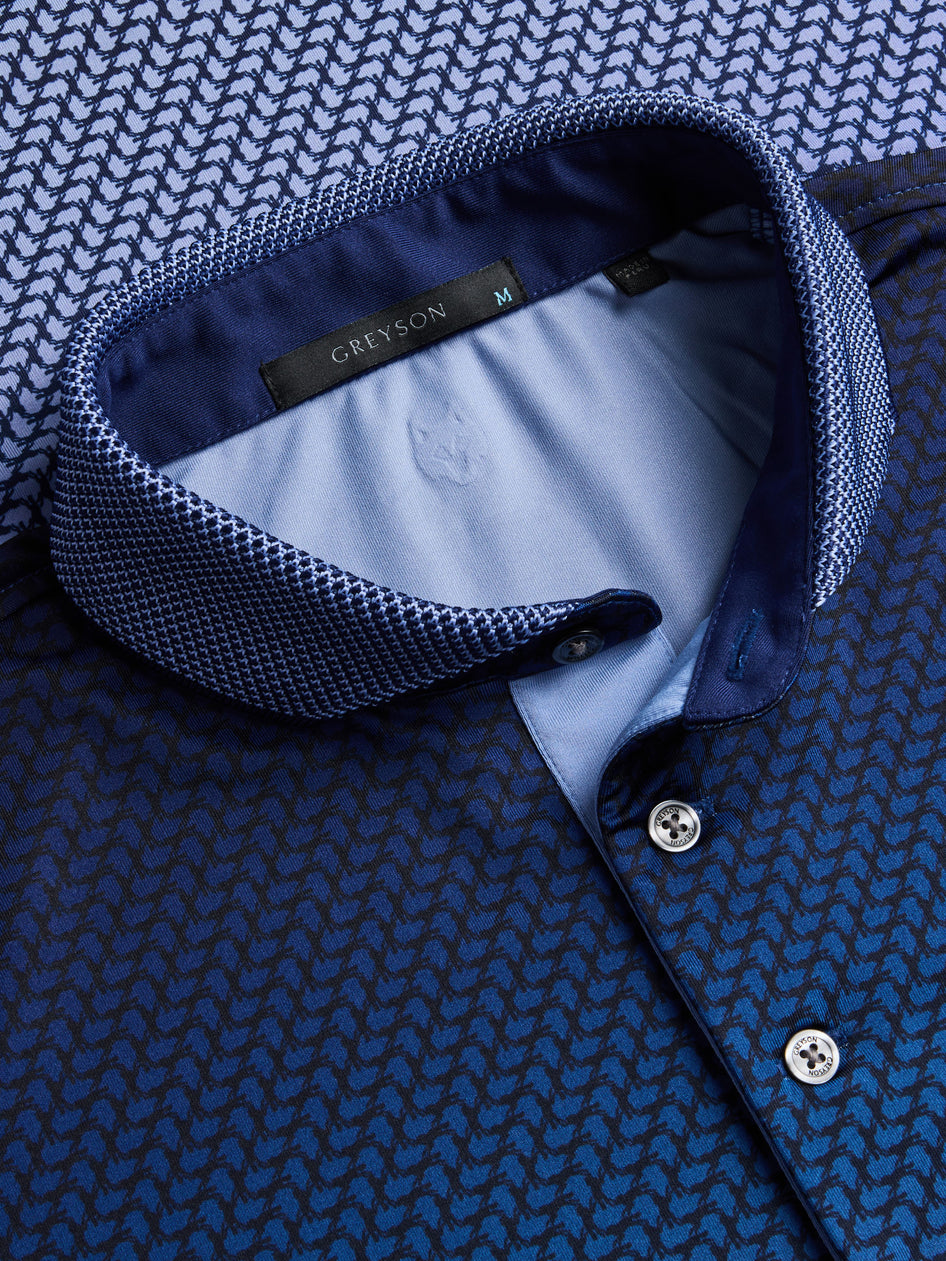 Greyson Clothiers Dances With Wolves Ombre Polo in MALTESE BLUE