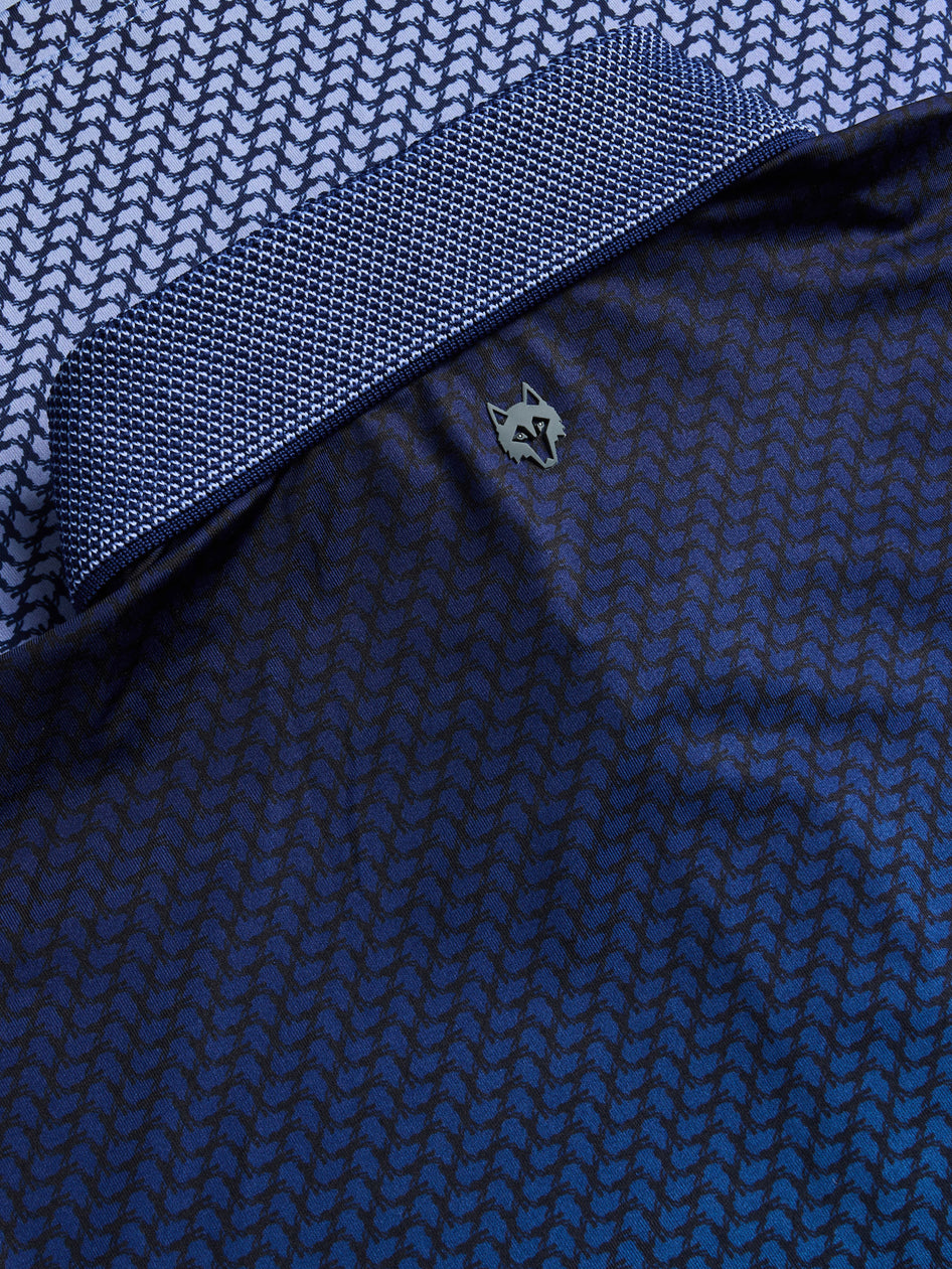 Greyson Clothiers Dances With Wolves Ombre Polo in MALTESE BLUE