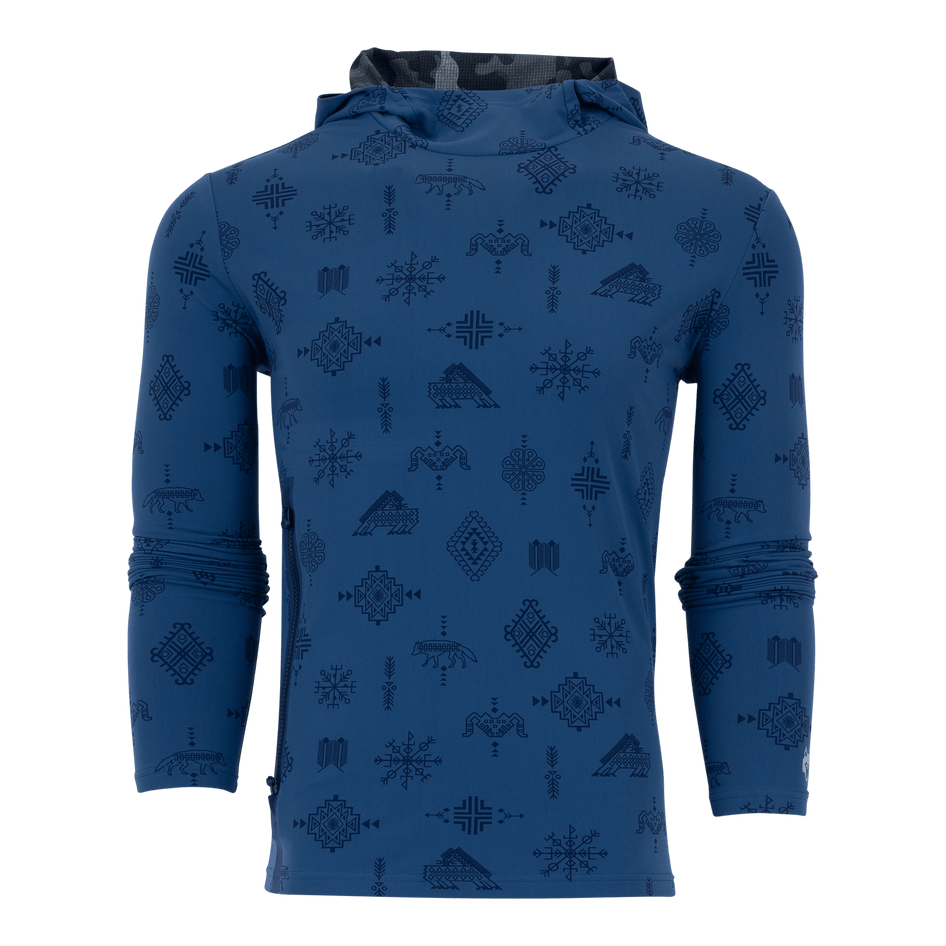 Greyson Clothiers Woven Spirits Cokato Hoodie in FJORD