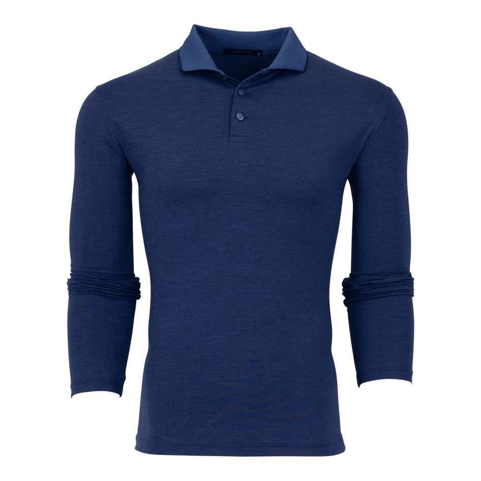 Greyson Clothiers Guide Sport Long Sleeve Polo in MALTESE BLUE