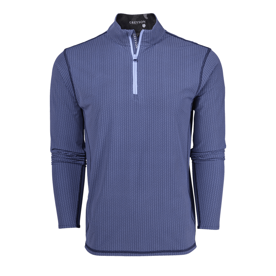Greyson Clothiers Herringbow Tate Quarter-Zip in MALTESE BLUE