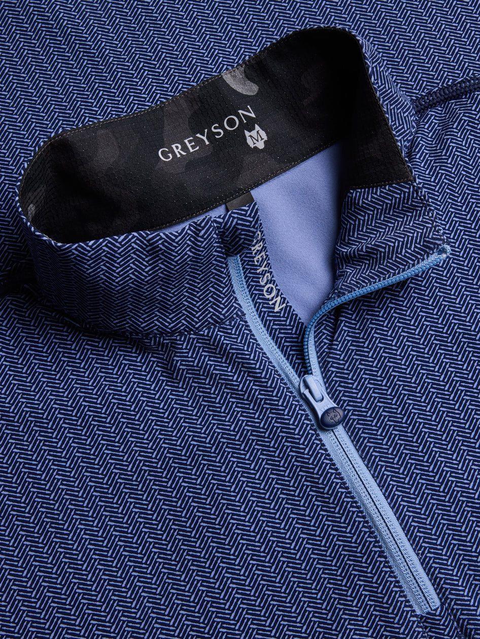 Greyson Clothiers Herringbow Tate Quarter-Zip in MALTESE BLUE
