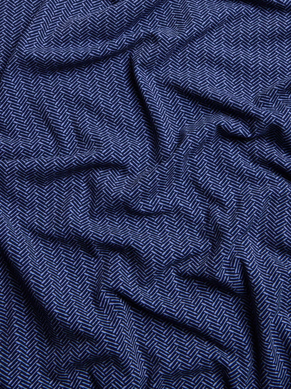 Greyson Clothiers Herringbow Tate Quarter-Zip in MALTESE BLUE