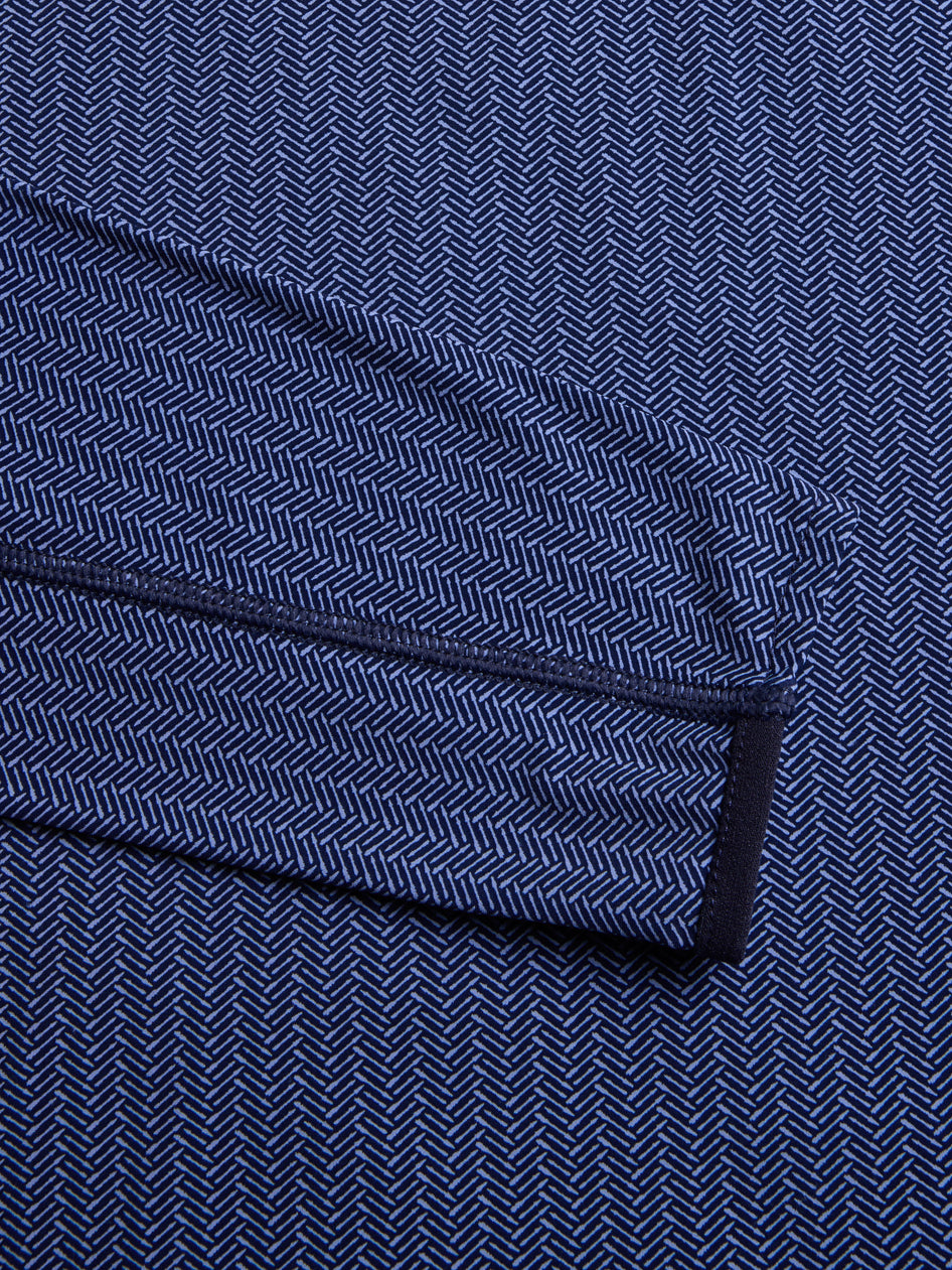 Greyson Clothiers Herringbow Tate Quarter-Zip in MALTESE BLUE