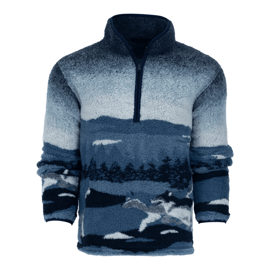 Greyson Clothiers Rocky Mountain Wolf Sherpa Half-Zip in MALTESE BLUE