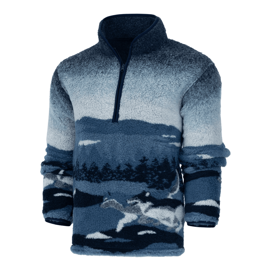 Greyson Clothiers Rocky Mountain Wolf Sherpa Half-Zip in MALTESE BLUE
