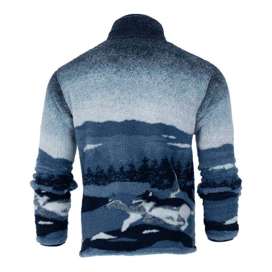 Greyson Clothiers Rocky Mountain Wolf Sherpa Half-Zip in MALTESE BLUE