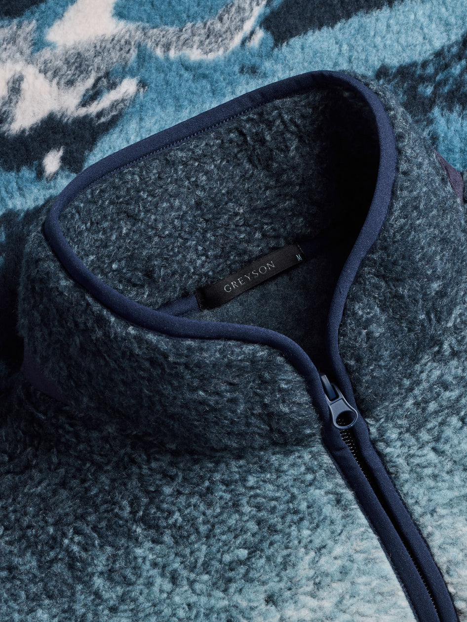 Greyson Clothiers Rocky Mountain Wolf Sherpa Half-Zip in MALTESE BLUE