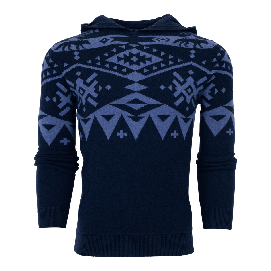 Greyson Clothiers Nordic Fair Isle Sweater Hoodie in MALTESE BLUE