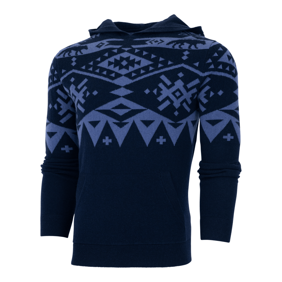 Greyson Clothiers Nordic Fair Isle Sweater Hoodie in MALTESE BLUE