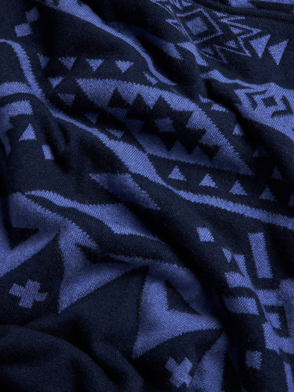Greyson Clothiers Nordic Fair Isle Sweater Hoodie in MALTESE BLUE