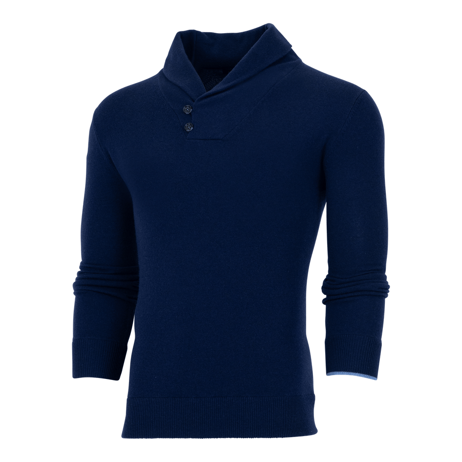 Greyson Clothiers Narragansett Shawl Sweater in MALTESE BLUE