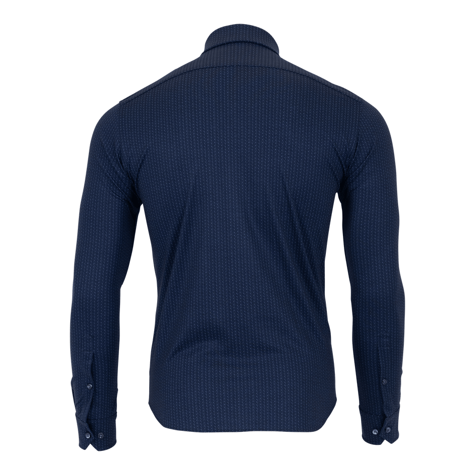 Greyson Clothiers Herringbow Woodward Knit Shirt in MALTESE BLUE