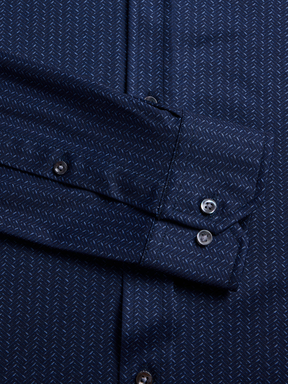 Greyson Clothiers Herringbow Woodward Knit Shirt in MALTESE BLUE