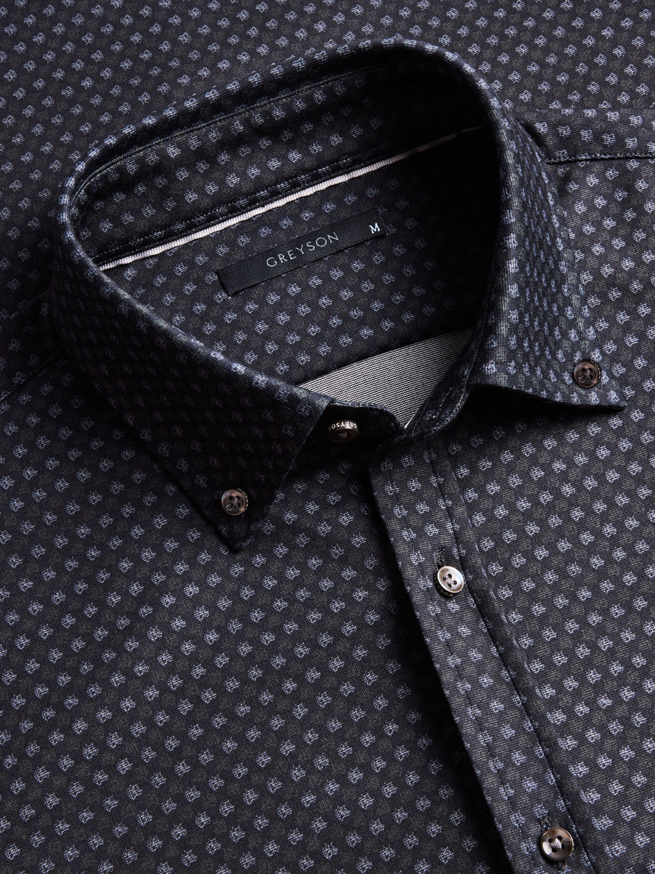 Greyson Clothiers Furrowed Wolf Woodward Knit Shirt in SHEPHERD