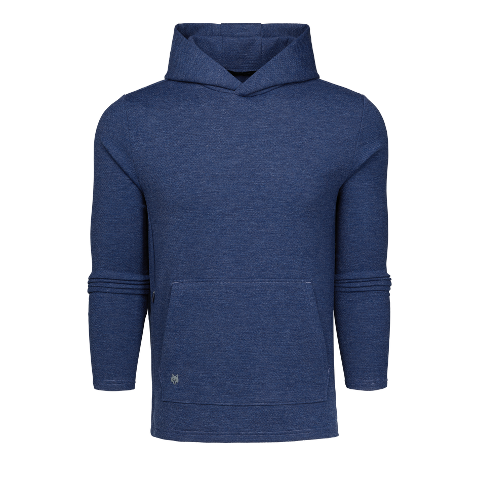 Camp Olive Textured Fleece Performance Hoodie - Front View | Greyson Clothiers