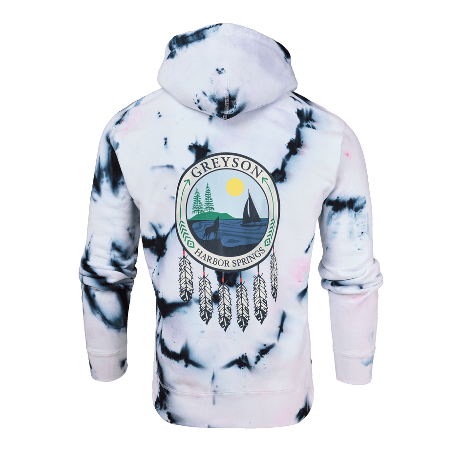 Greyson Clothiers H.S. Tie Dye Fireside Hoodie in ARCTIC/MALTESE BLUE