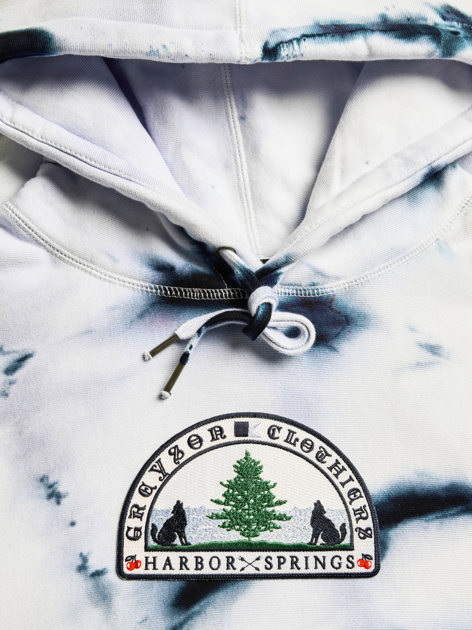 Greyson Clothiers H.S. Tie Dye Fireside Hoodie in ARCTIC/MALTESE BLUE