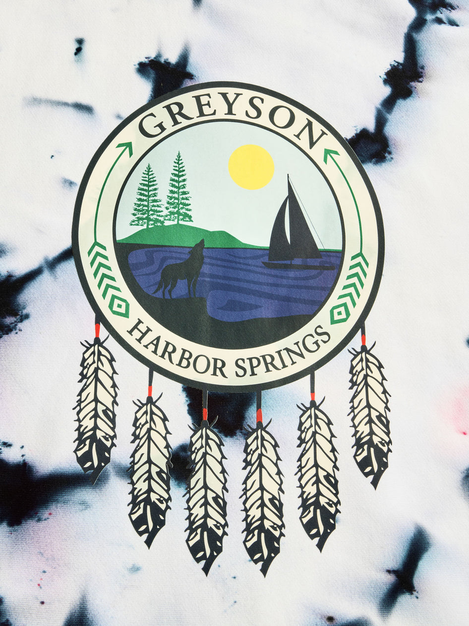 Greyson Clothiers H.S. Tie Dye Fireside Hoodie in ARCTIC/MALTESE BLUE