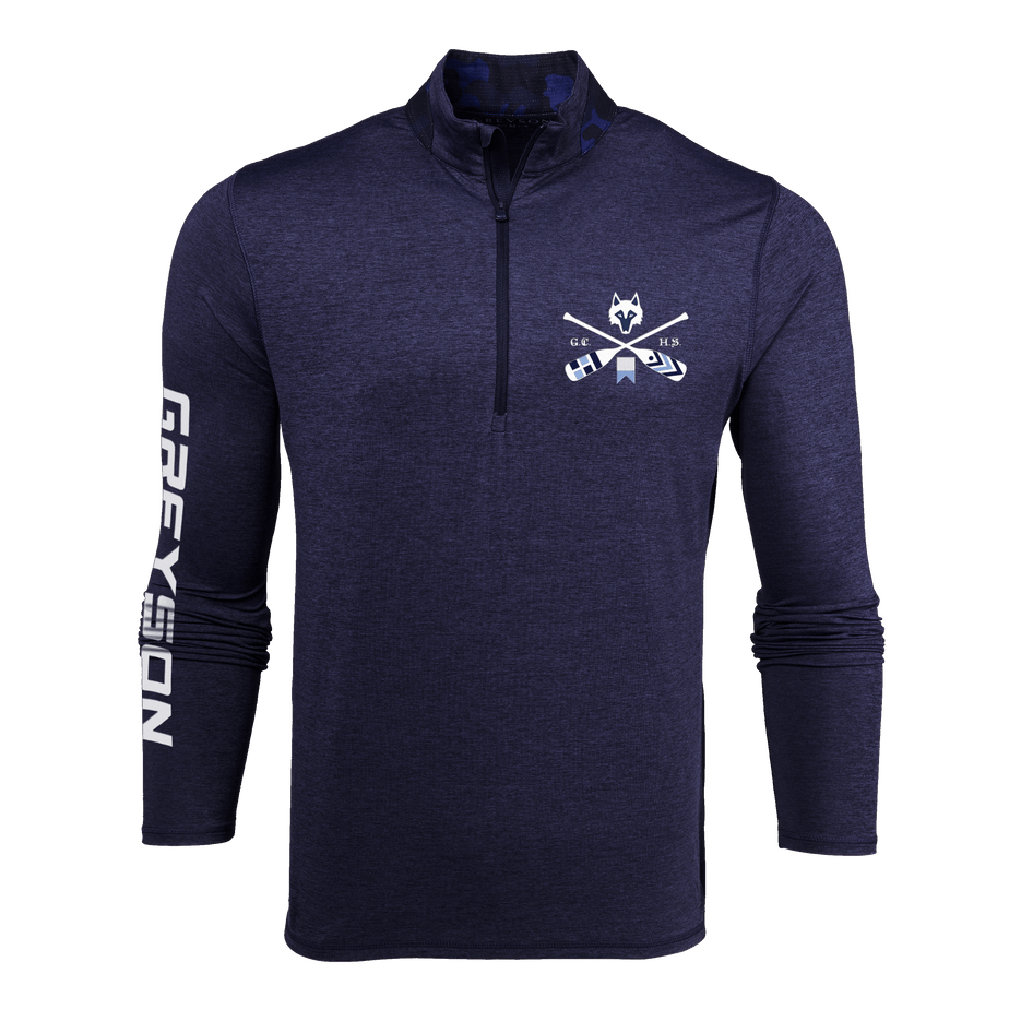 Greyson Clothiers H.S. Crossed Paddles Guide Sport Quarter-Zip in MALTESE BLUE