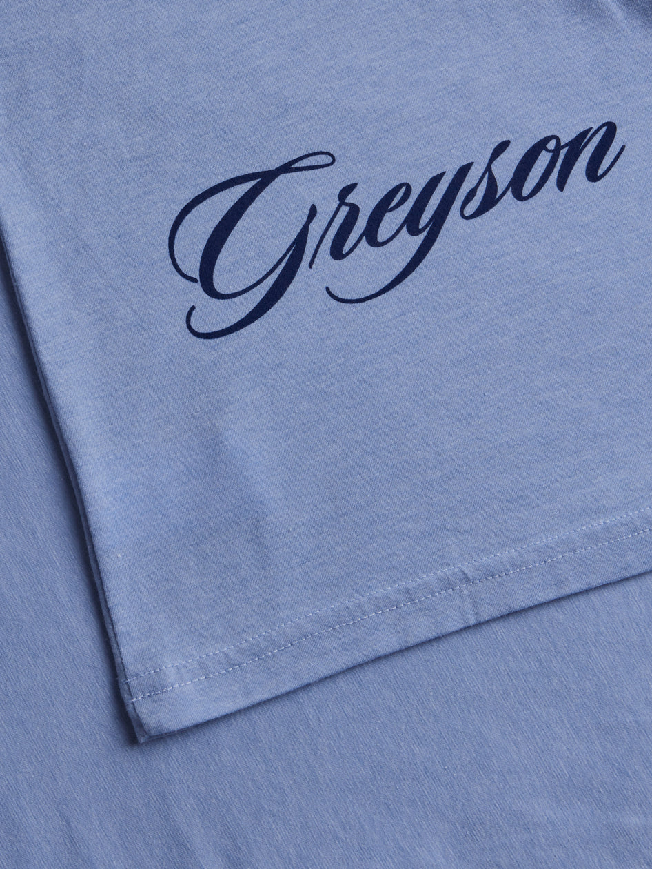 Greyson Clothiers Garden Of Wolves Spirit Crewneck Tee in WOLF BLUE