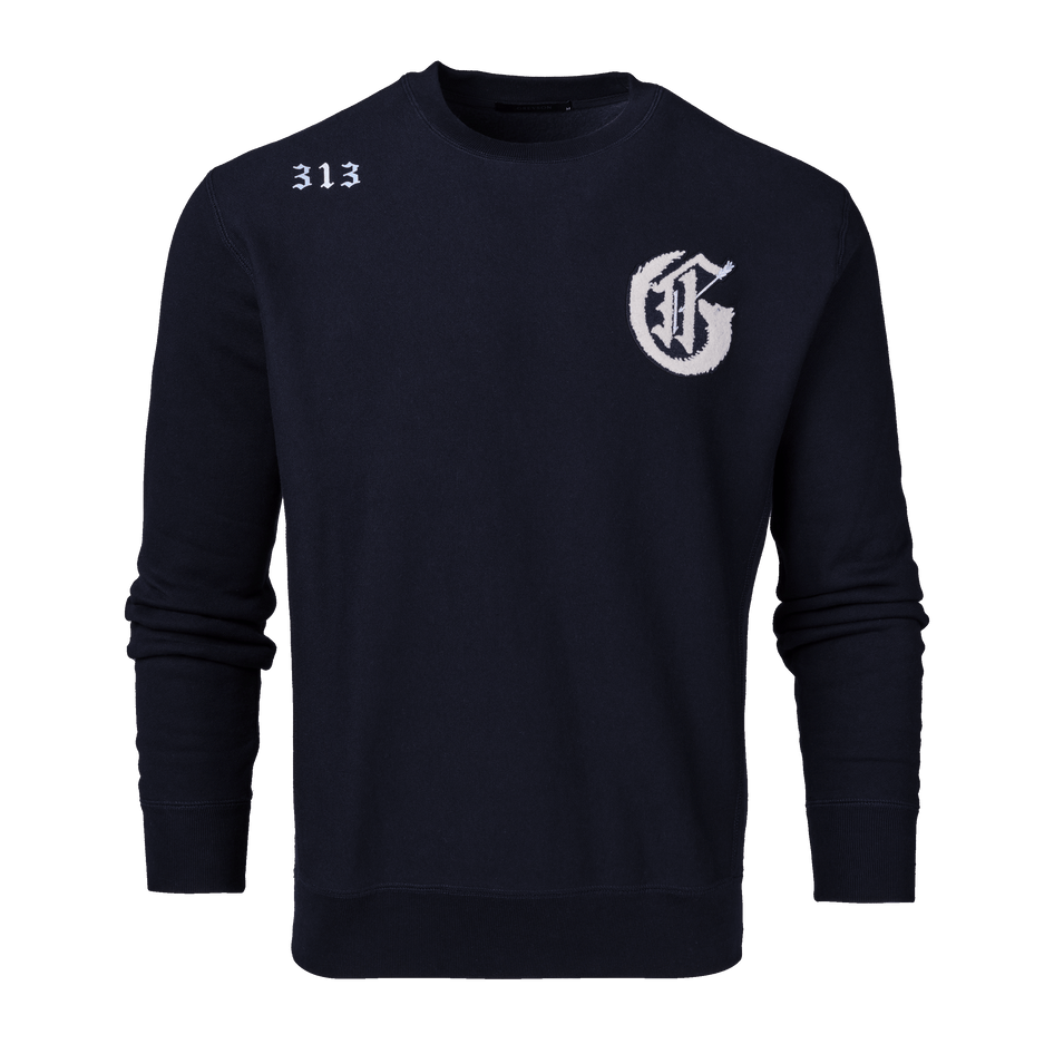 Greyson Clothiers Wolf "G" Crewneck Sweatshirt in MALTESE BLUE
