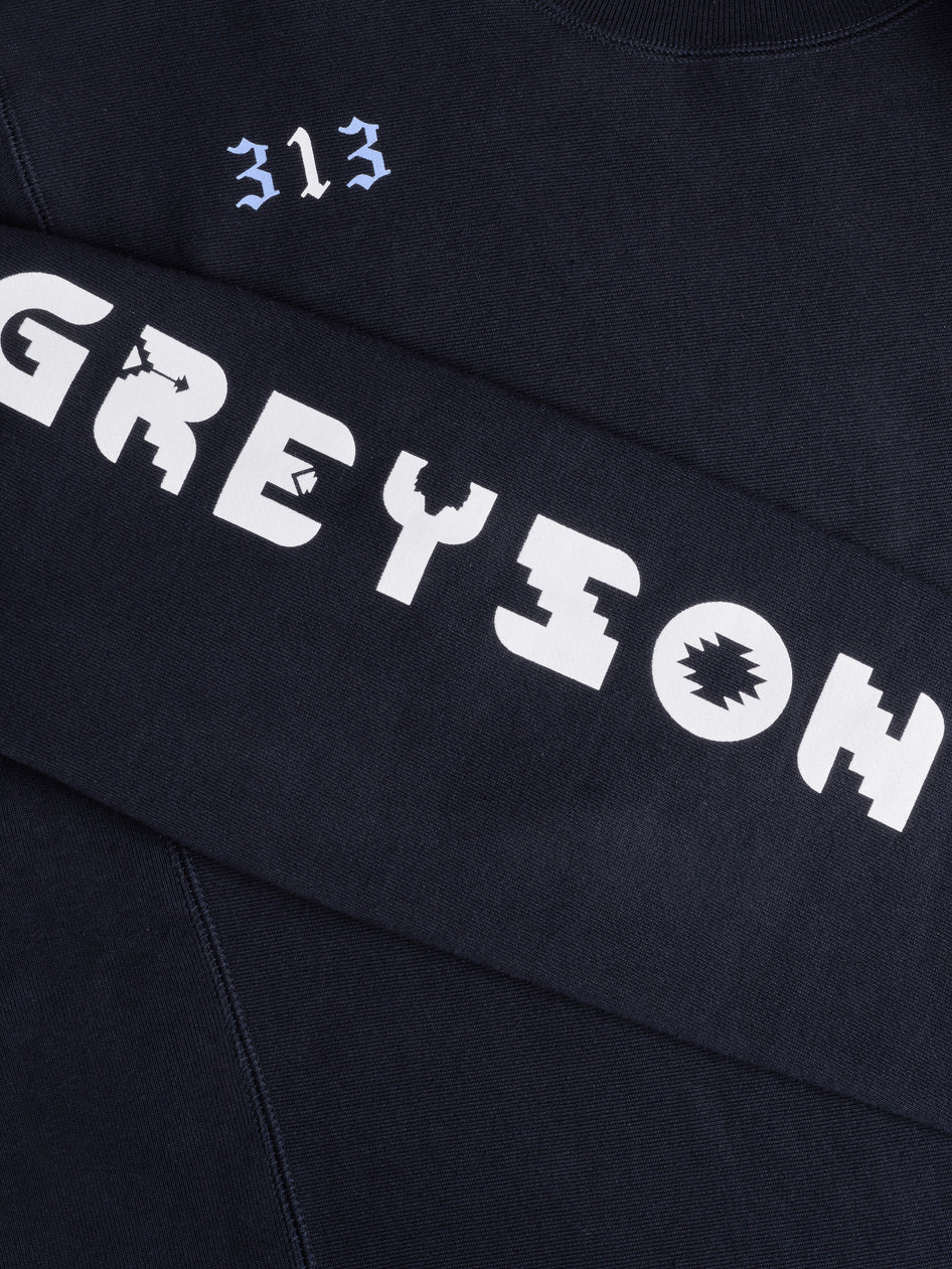 Greyson Clothiers Wolf "G" Crewneck Sweatshirt in MALTESE BLUE