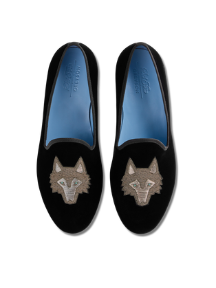 Greyson Clothiers Greyson x Del Toro Men's Icon Wolf Velvet Slipper