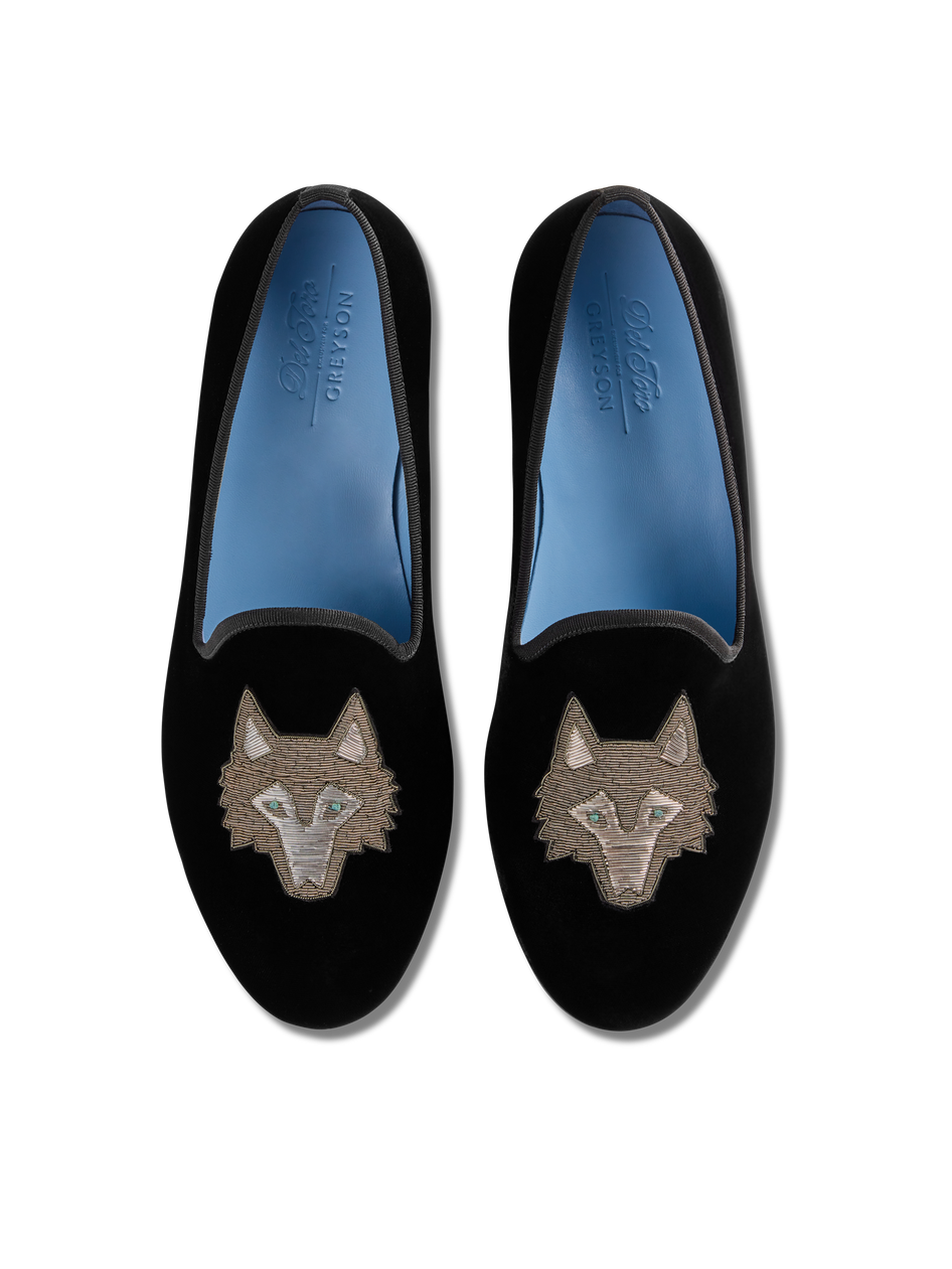 Greyson Clothiers Greyson x Del Toro Men's Icon Wolf Velvet Slipper